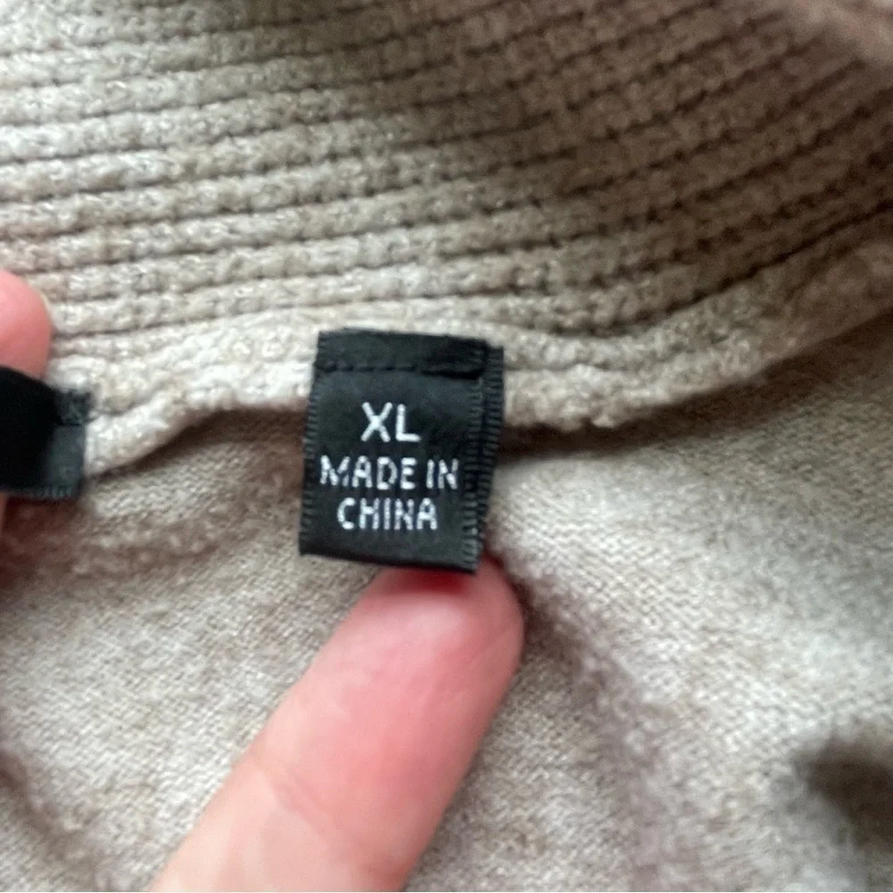 Cyrus Open-Front Ribbed Knit Cardigan Sweater – Size XL
